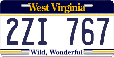 WV license plate 2ZI767