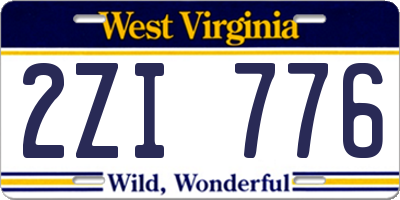 WV license plate 2ZI776