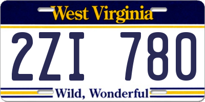WV license plate 2ZI780
