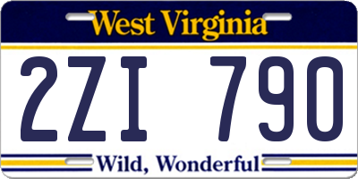 WV license plate 2ZI790