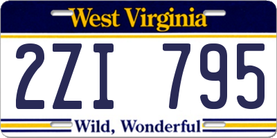 WV license plate 2ZI795