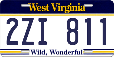WV license plate 2ZI811