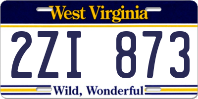 WV license plate 2ZI873