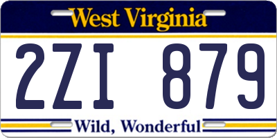 WV license plate 2ZI879