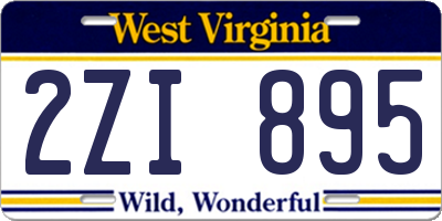 WV license plate 2ZI895