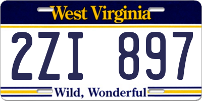 WV license plate 2ZI897