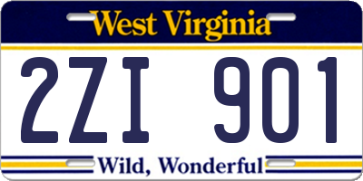 WV license plate 2ZI901