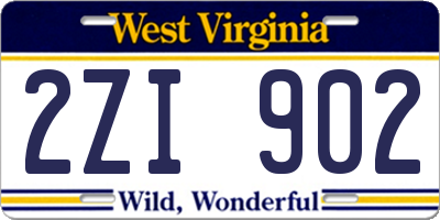 WV license plate 2ZI902