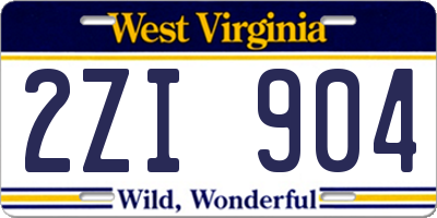 WV license plate 2ZI904