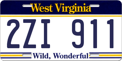 WV license plate 2ZI911