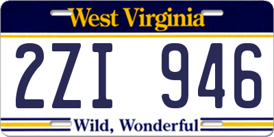 WV license plate 2ZI946