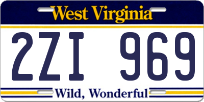 WV license plate 2ZI969