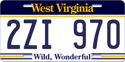 WV license plate 2ZI970