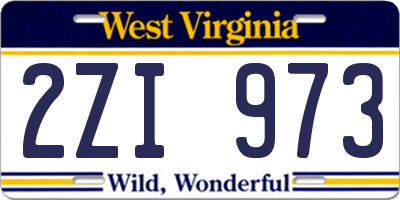 WV license plate 2ZI973