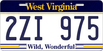 WV license plate 2ZI975