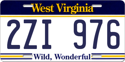 WV license plate 2ZI976