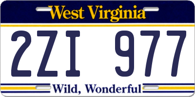 WV license plate 2ZI977