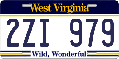 WV license plate 2ZI979