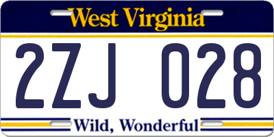 WV license plate 2ZJ028