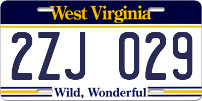 WV license plate 2ZJ029
