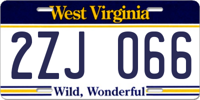 WV license plate 2ZJ066