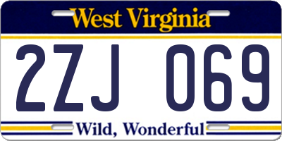 WV license plate 2ZJ069