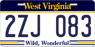 WV license plate 2ZJ083