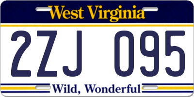 WV license plate 2ZJ095