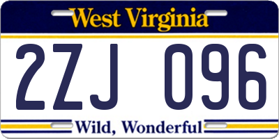 WV license plate 2ZJ096