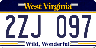 WV license plate 2ZJ097
