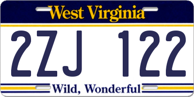 WV license plate 2ZJ122