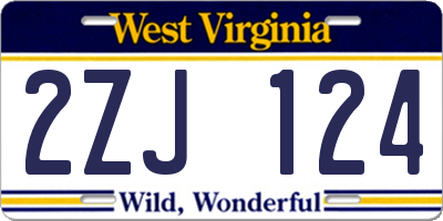 WV license plate 2ZJ124