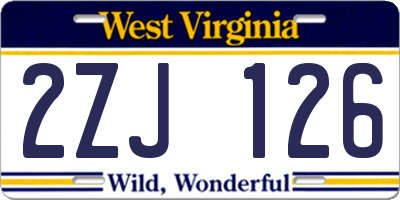WV license plate 2ZJ126