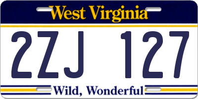 WV license plate 2ZJ127