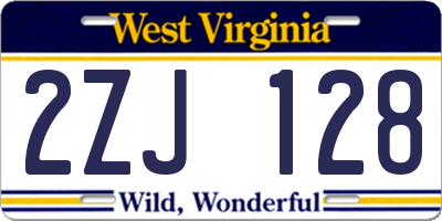 WV license plate 2ZJ128
