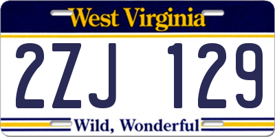 WV license plate 2ZJ129