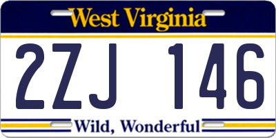 WV license plate 2ZJ146
