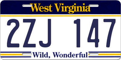 WV license plate 2ZJ147