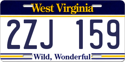 WV license plate 2ZJ159