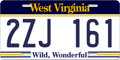 WV license plate 2ZJ161