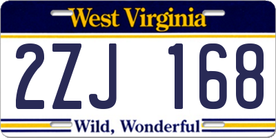 WV license plate 2ZJ168