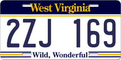 WV license plate 2ZJ169