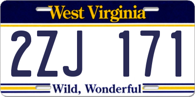 WV license plate 2ZJ171