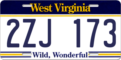 WV license plate 2ZJ173