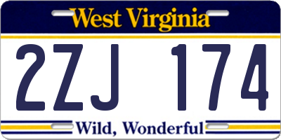 WV license plate 2ZJ174