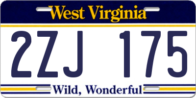 WV license plate 2ZJ175