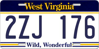 WV license plate 2ZJ176