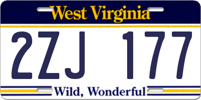 WV license plate 2ZJ177