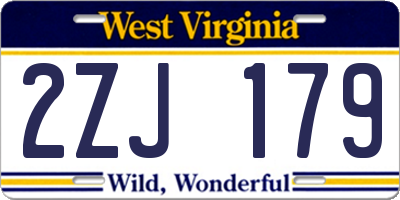 WV license plate 2ZJ179