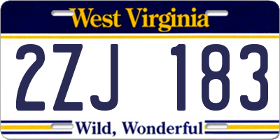 WV license plate 2ZJ183